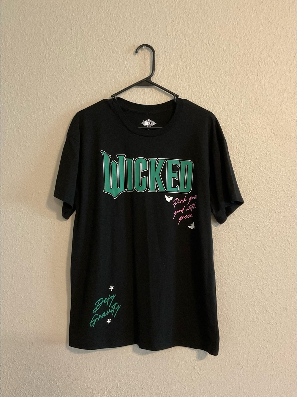 Wicked Logo Graphic Tee - Black with Green & Pink Accents